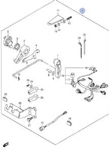 Suzuki Remote control attaching Kit DF8A-DF9.9A 2010-2014 (click for enlarged image)